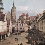 Der Marktplatz zu Pirna (historisches Gemälde von Canaletto)