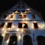 Fassadenprojektion am Canaletto-Haus in Pirna am 09.09.2022