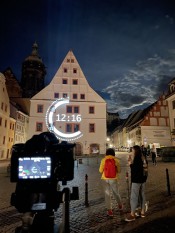 Fassadenprojektion am Canalettohaus